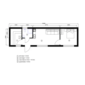 Gatavs mazēkas projekts ar saunu