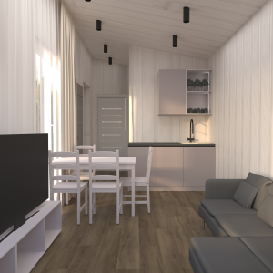 Gatavais mazēkas projekts moduļu māja